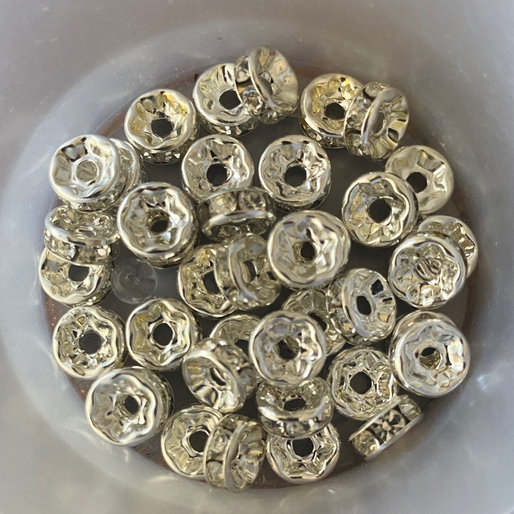 39 PIECES Silver Spacer Beads